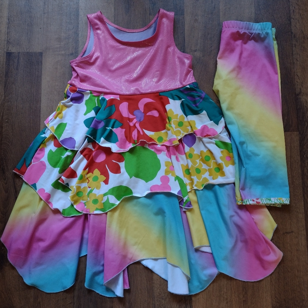 Twirly Girl Authentic Petal Dress & Matching Capris, Size 10 RARE
